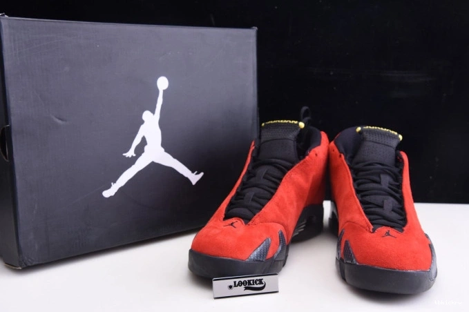 Reps TBkick Air 654459-670 Red Challenge Jordan 14 Retro 0709